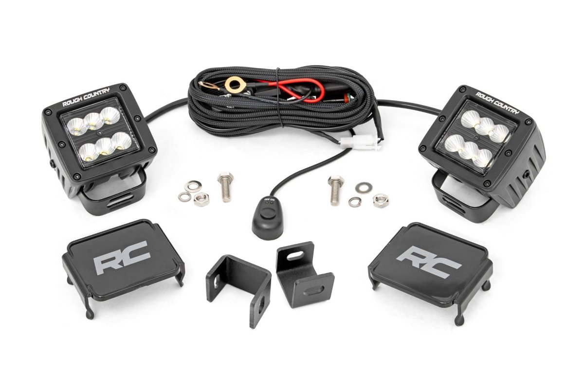 Toyota Tundra LED Light Kit - Ditch Mount - Rough Country - Flood - Black - '22-'24